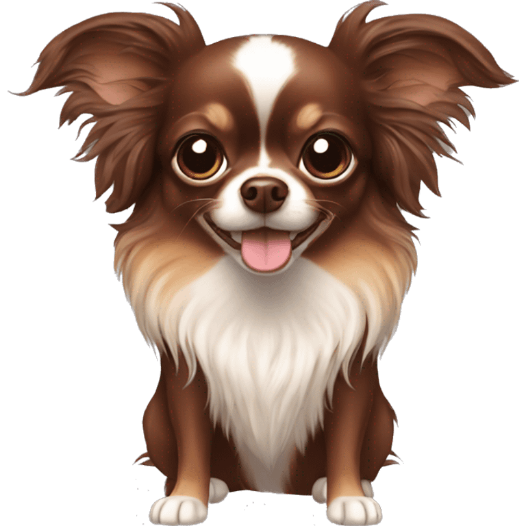 chocolate long haired chihuahua emoji