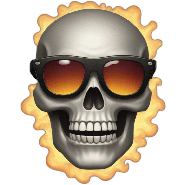 skull fire sunglass emoji