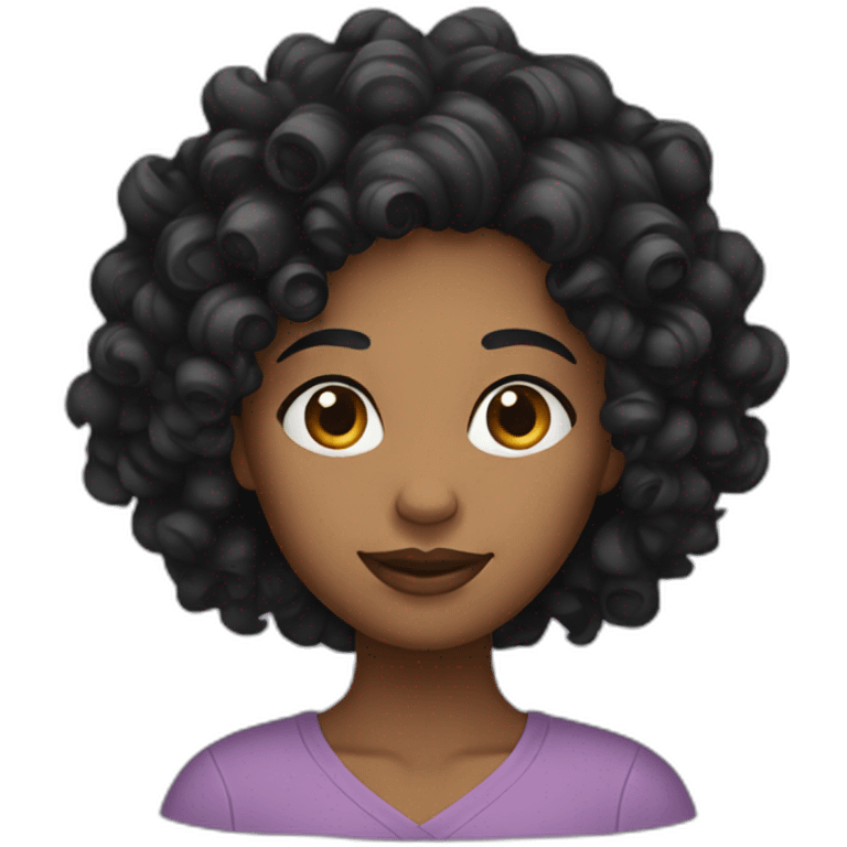 curly-black-hair-woman emoji