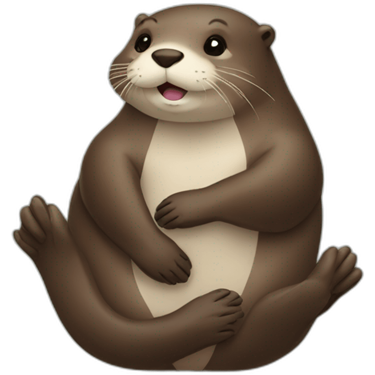 Otter holding hands emoji