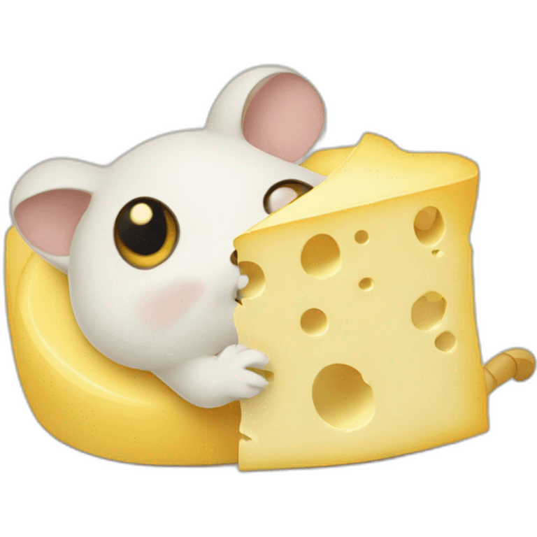 Souris qui mange du fromage emoji