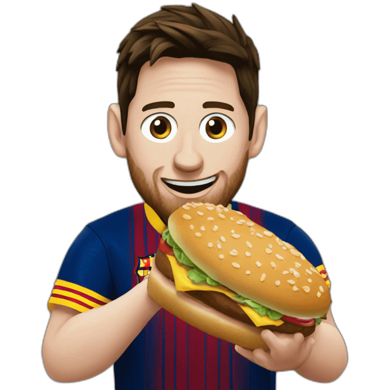 Messi qui mange un MacDo emoji