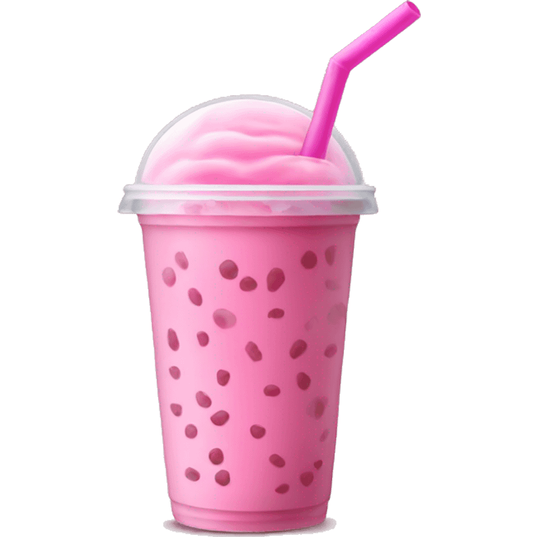 Pink boba drink emoji