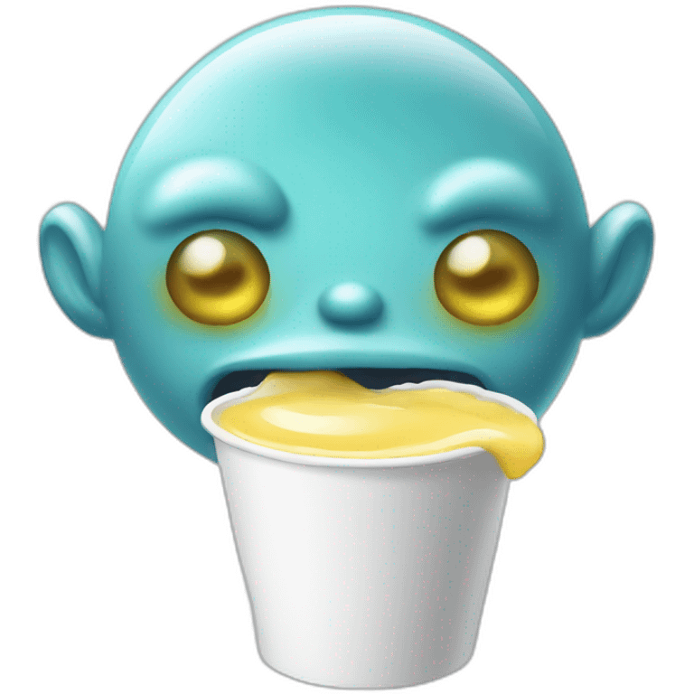 Extraterrestre qui boit du lait emoji