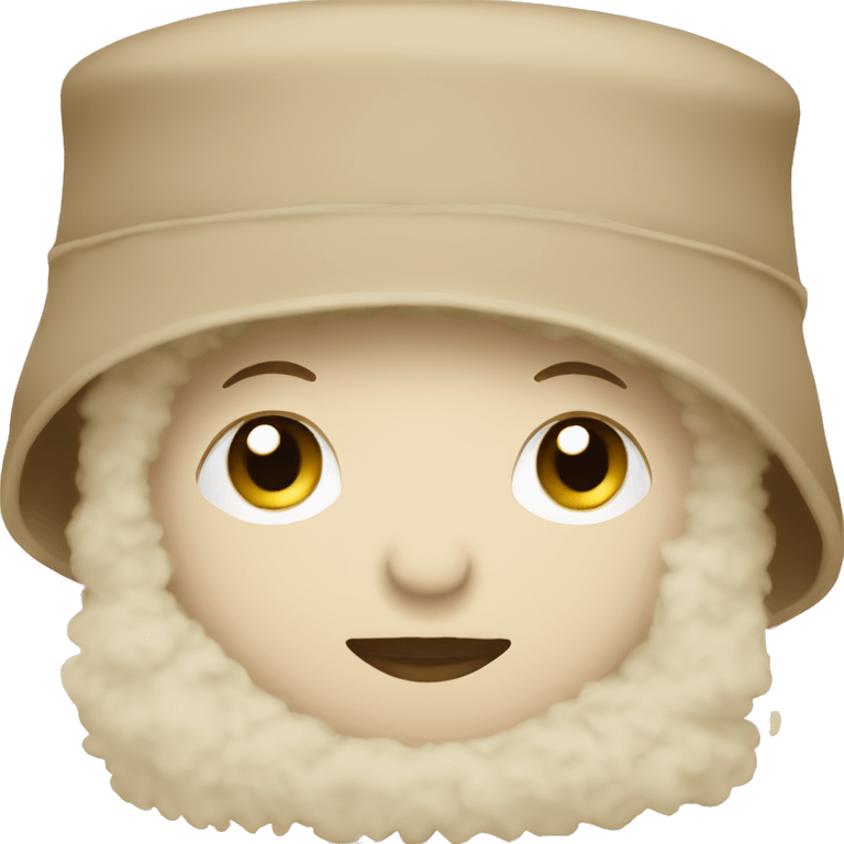 beige fluffy bucket hat emoji