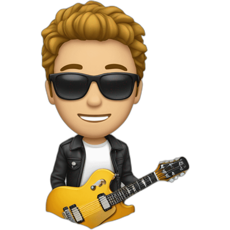 Guitarrista, moreno, guitarra eléctrica emoji