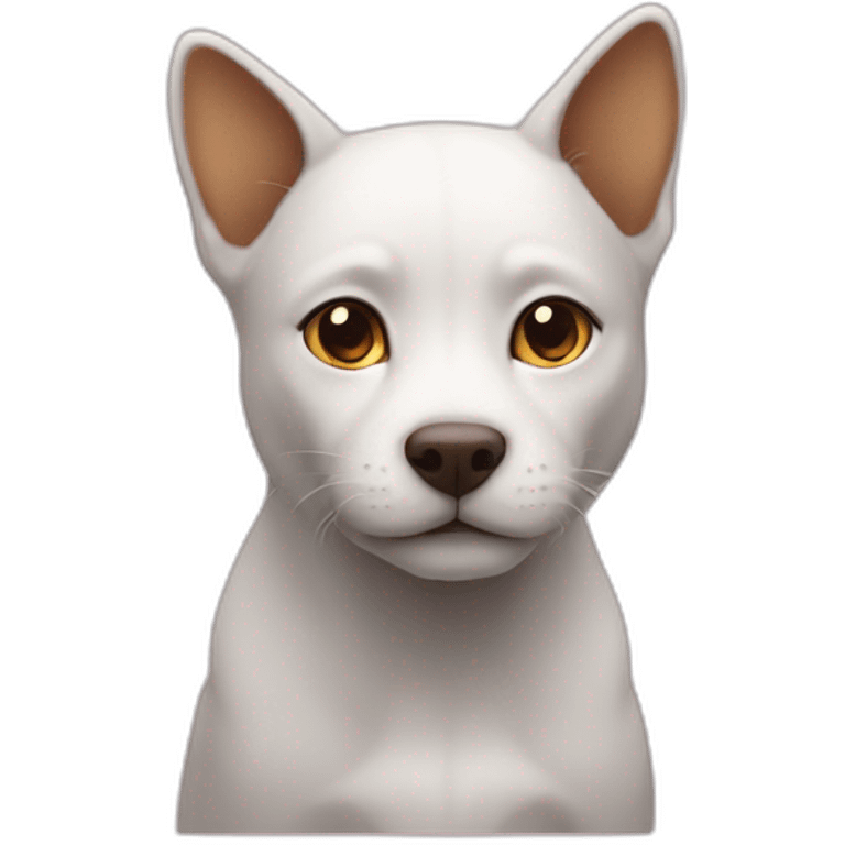 un chat sur un chien emoji