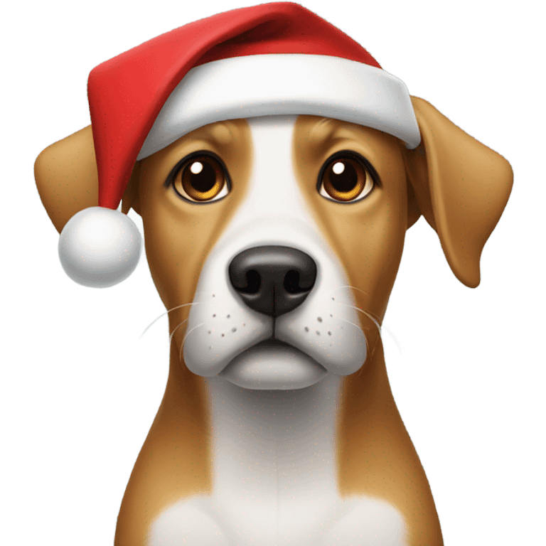 Dog wearing a Santa hat emoji