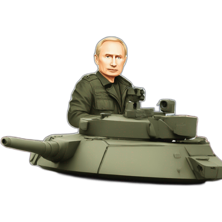 Vladimir Poutine sur un tank emoji