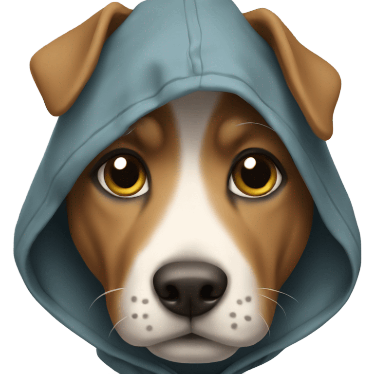 Dog wearing a hoodie  emoji