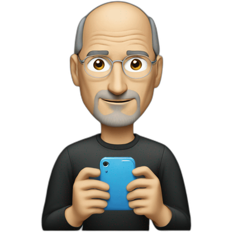 steve jobs using an smartphone emoji