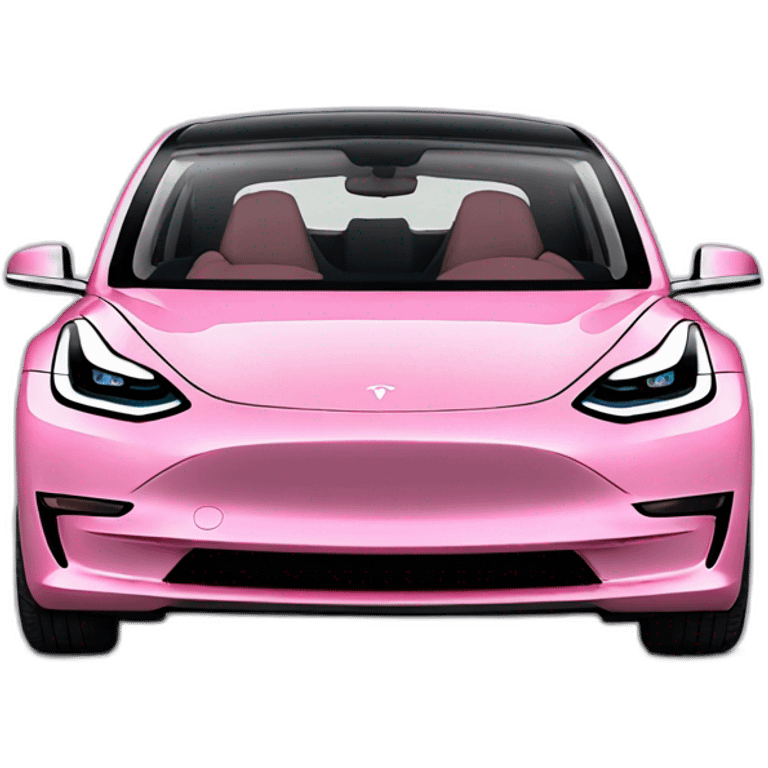 Pink Tesla model 3 emoji