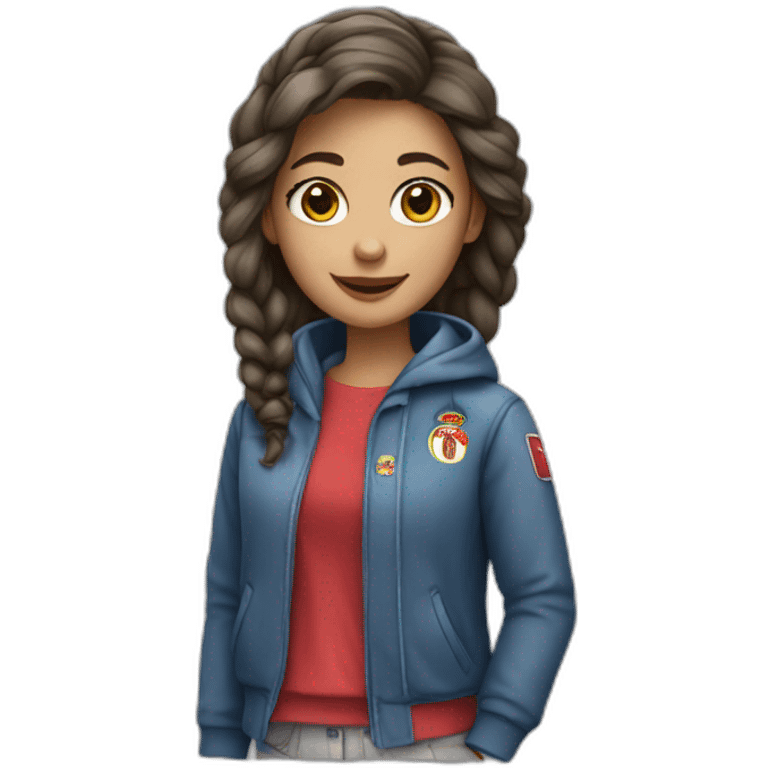 Girl wearing Madrid clothes  emoji