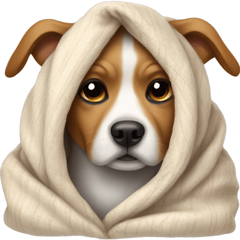 Dog in a blanket cozy  emoji