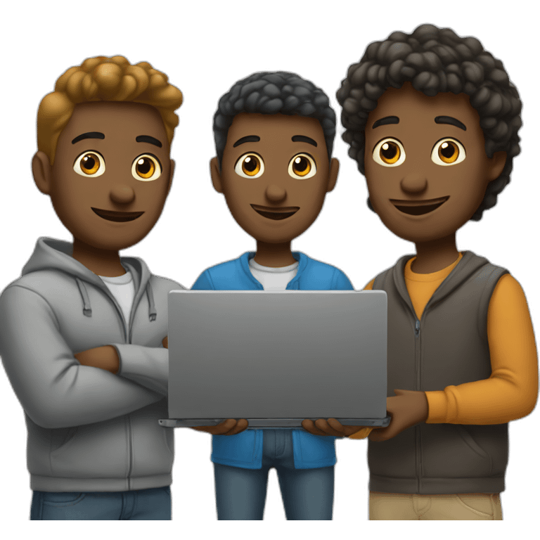 three dudes with laptops emoji