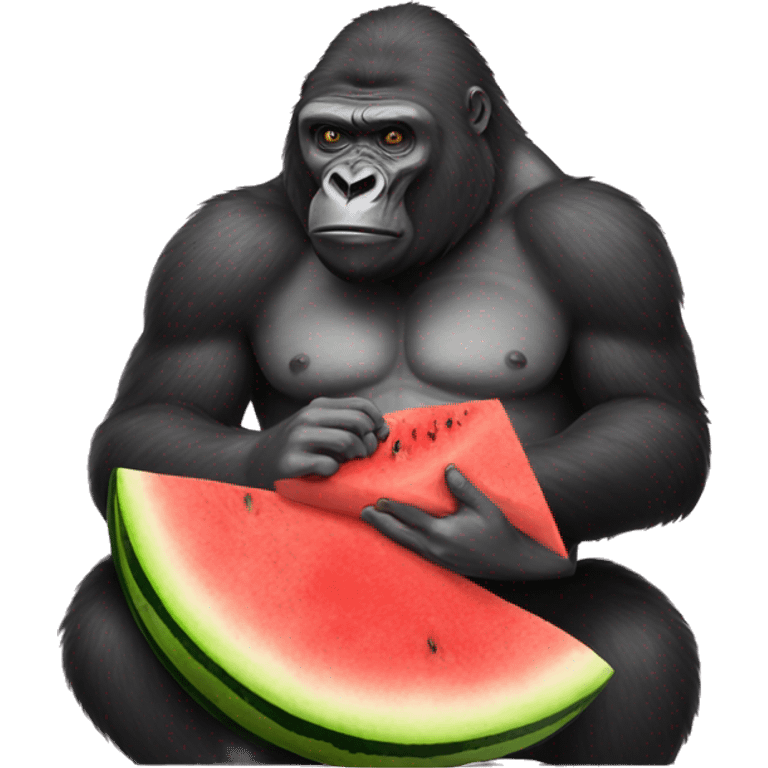 Gorilla eating watermelon emoji