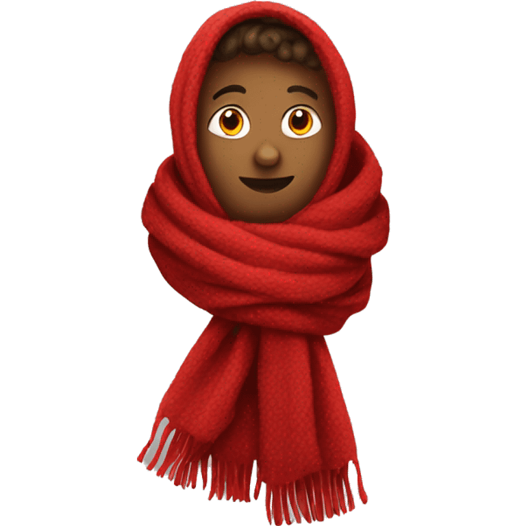 thick red scarf laying emoji