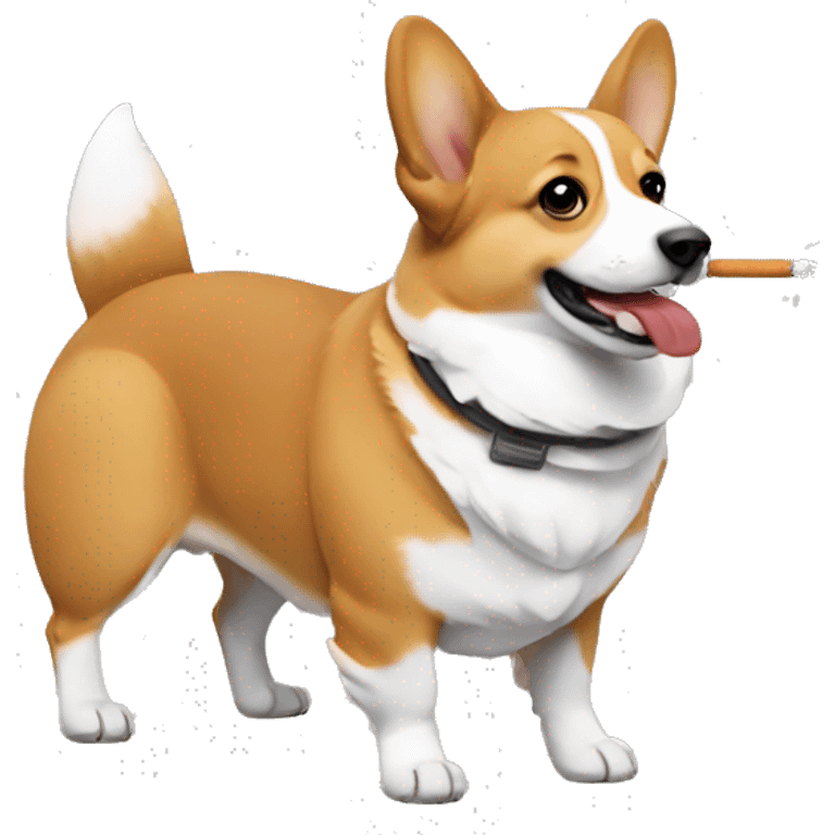 Corgi with cig in mouth emoji