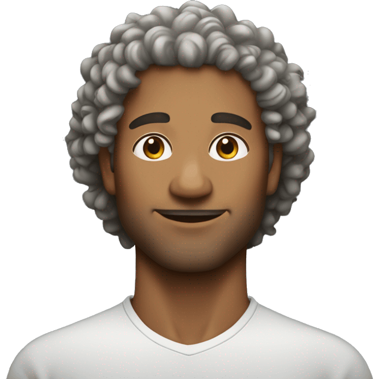 attractive and strong man with curly hair emoji