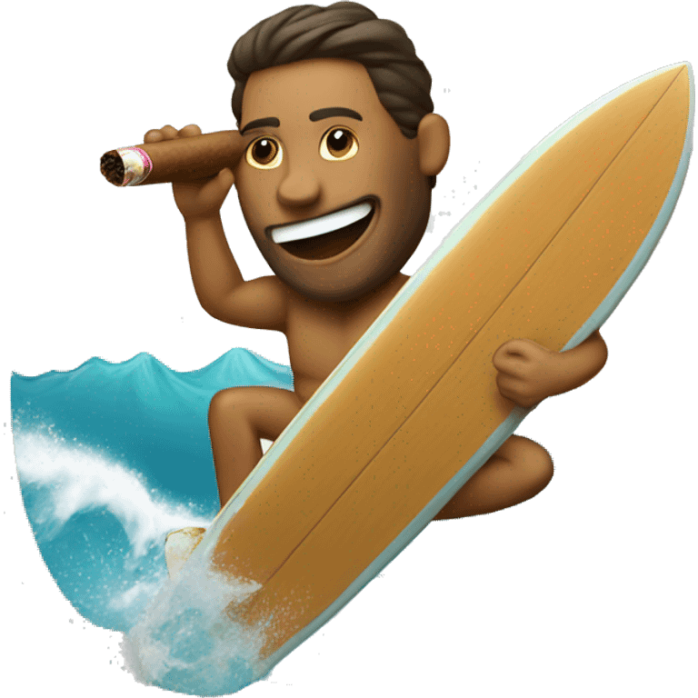 Surfer with a cigar emoji