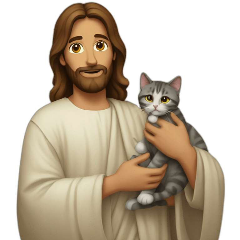 Jesus christ holding cat emoji