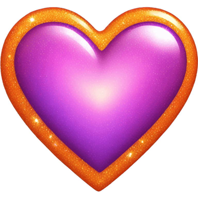 shiny sparkly purple pink orange heart emoji