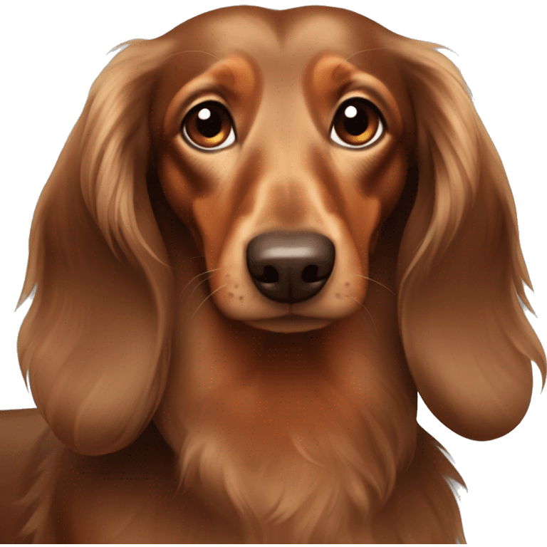 Brown Long-haired dachshund emoji