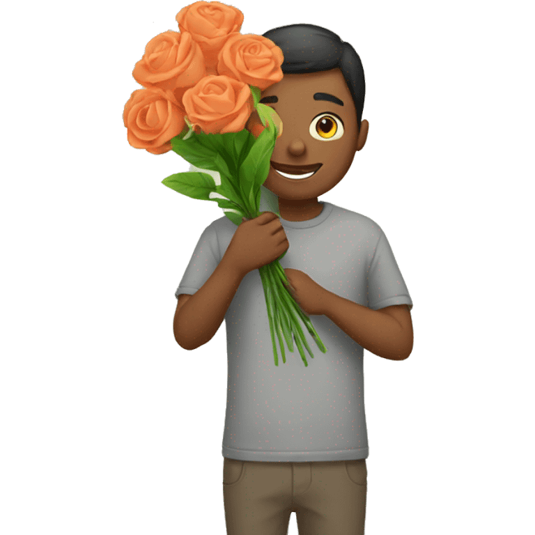 Holding flowers  emoji