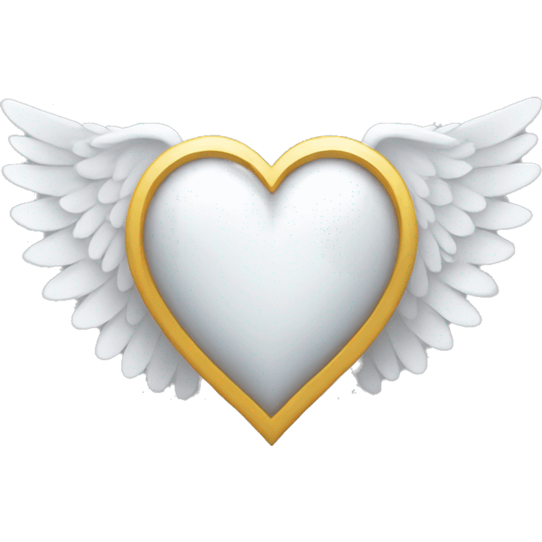 white heart with white wings and a halo emoji