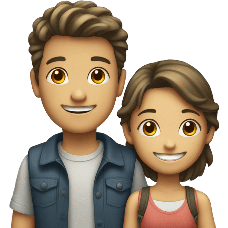 smiling boy and girl  emoji