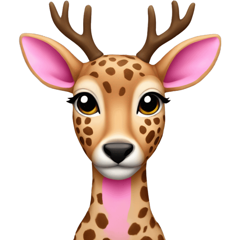 deer with pink cheetah print emoji