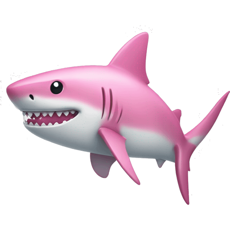 a pink shark wearing a white bow emoji