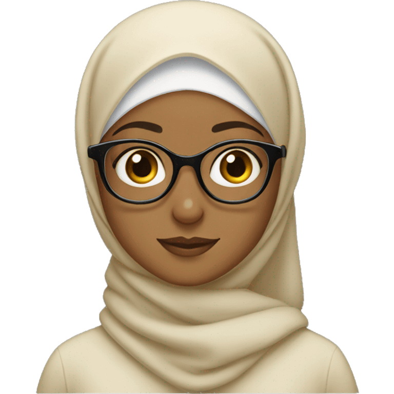 Hijabi girl wearing glasses emoji