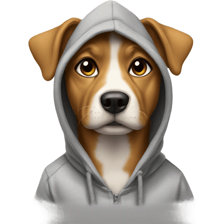 Dog wearing a hoodie  emoji