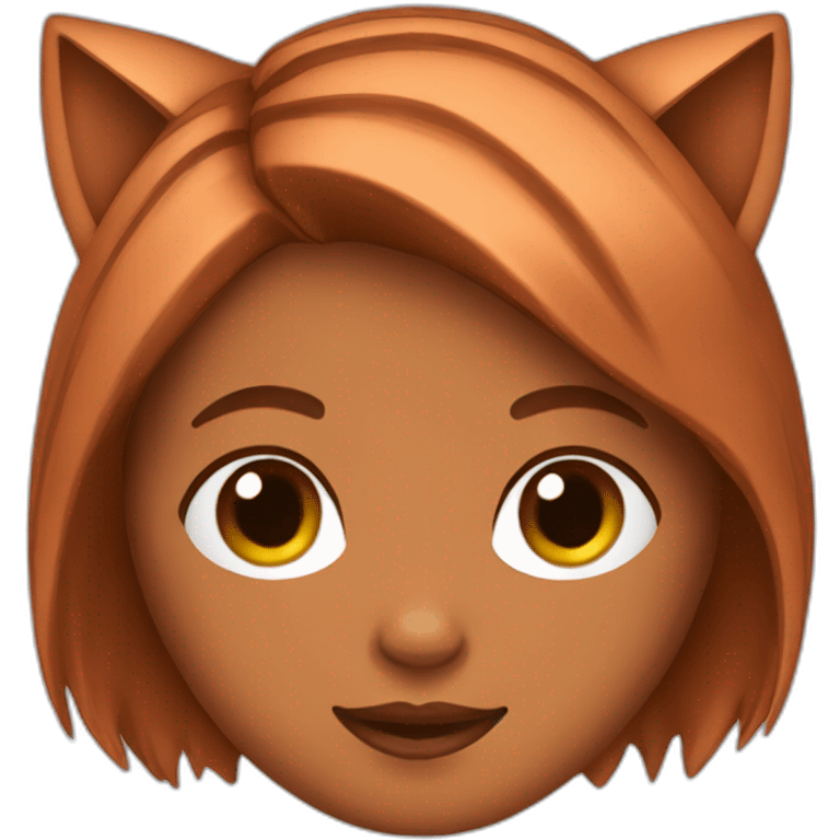 copper head girl with cat ears emoji