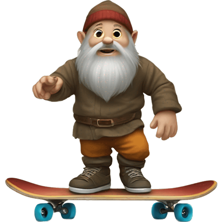 Dwarf on a skateboard emoji