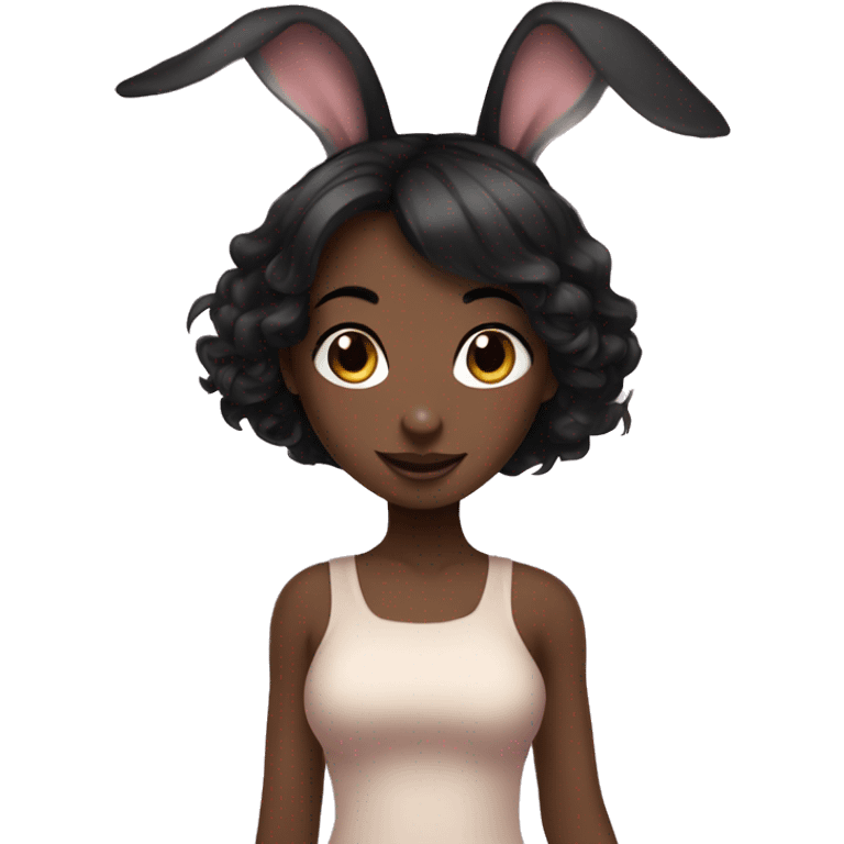 bunny girl with black haïr emoji