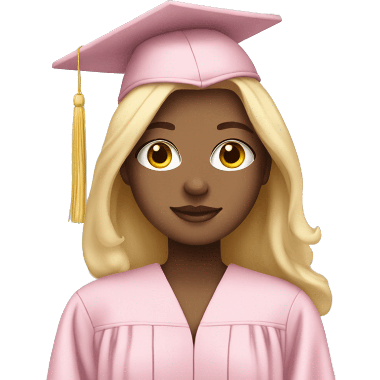 White Girl wearing baby pink graduation gown emoji