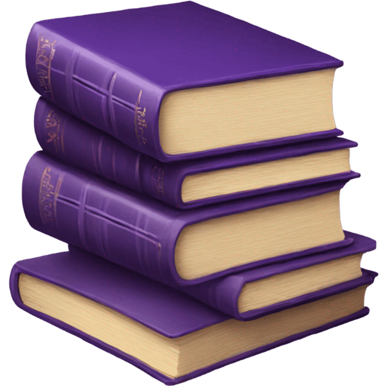 stack of old books in purple colors emoji