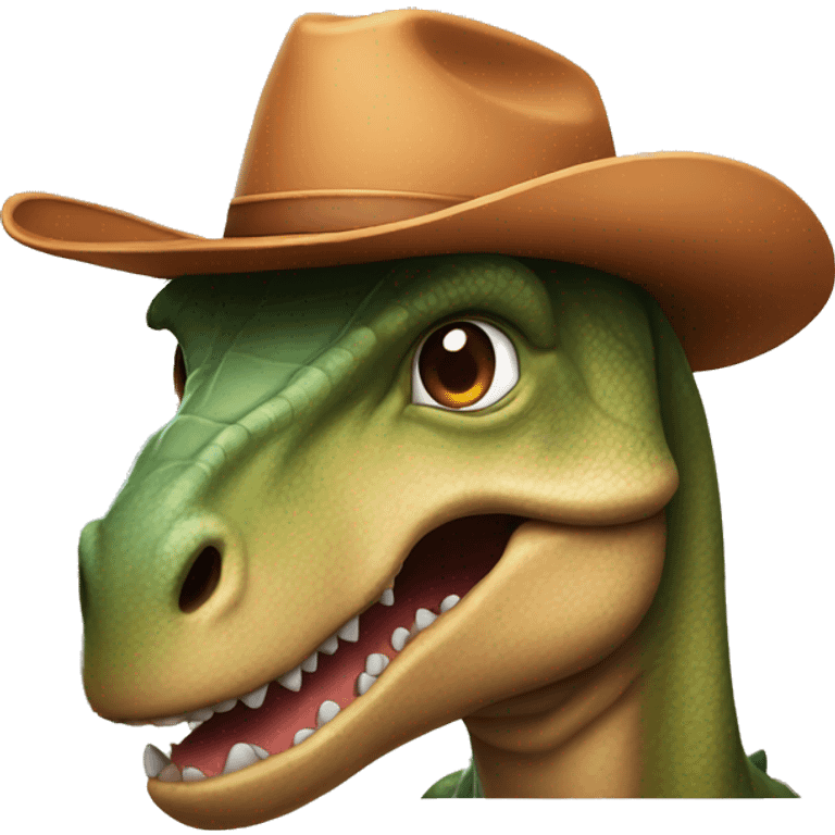 Dinosaur with cowboy hat emoji