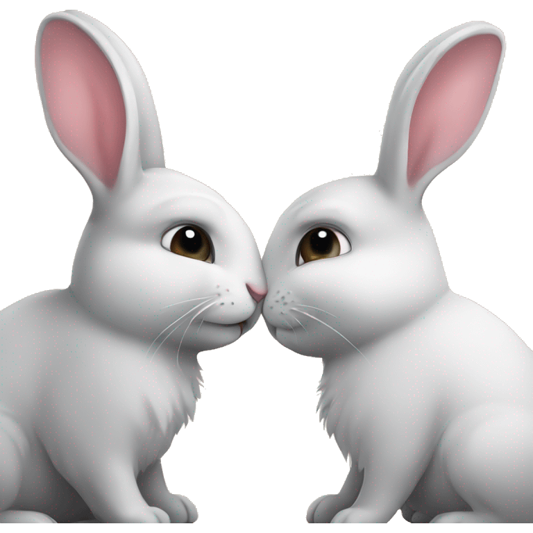 Two rabbits in love emoji