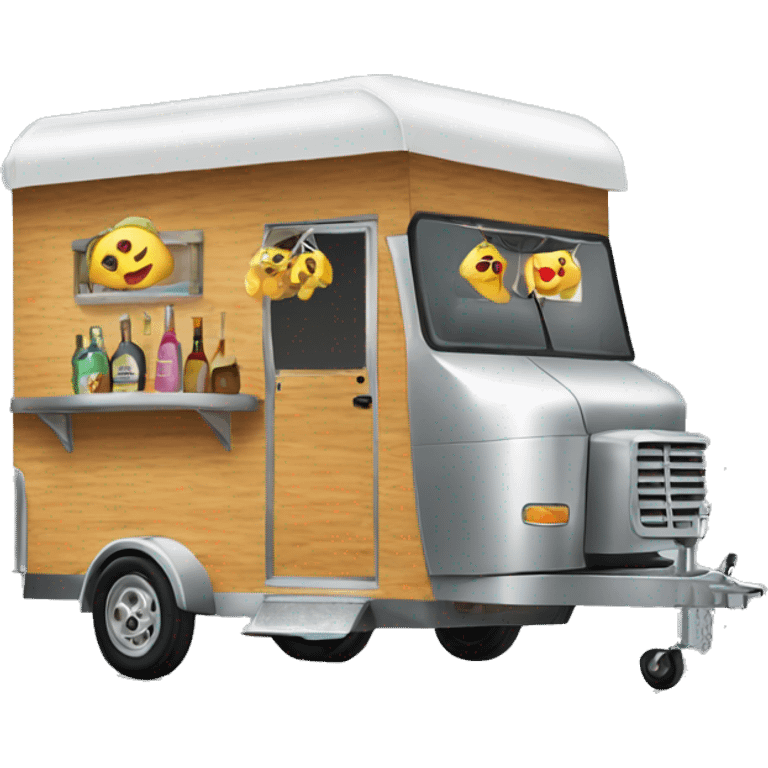 Cute mobile bar horse trailer  emoji