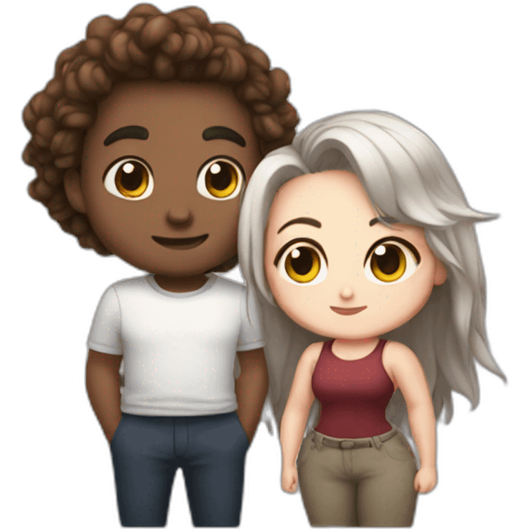 thicc boy and thicc girl, white emoji