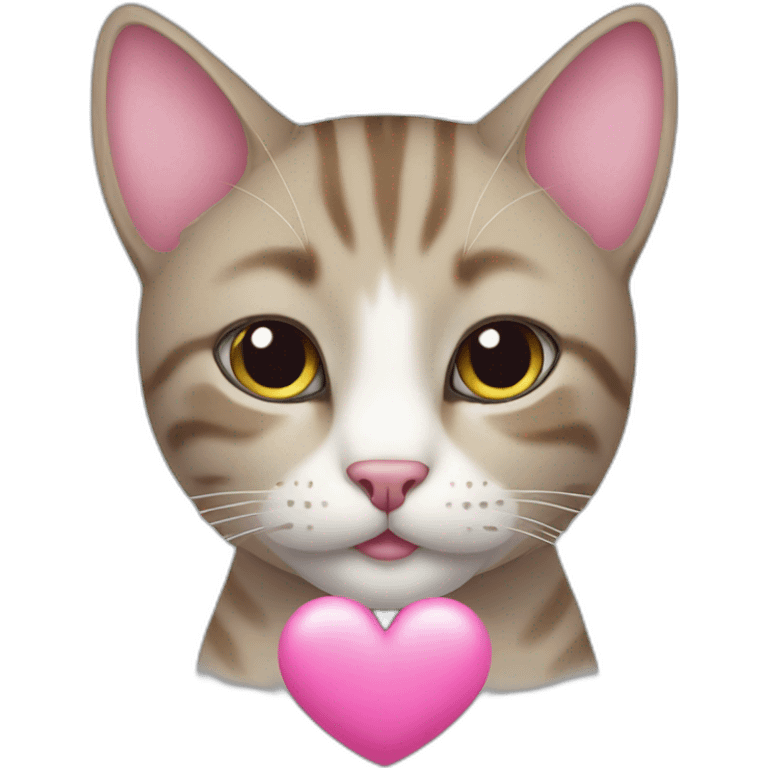 Cat with pink heart emoji