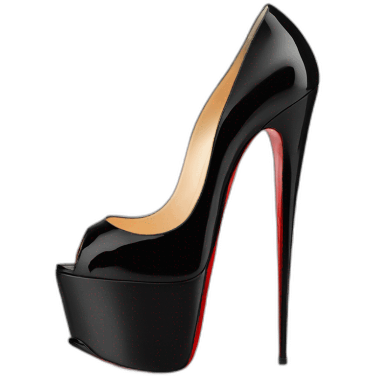 Louboutin Black patent Leather Lady Peep Toe Platform emoji