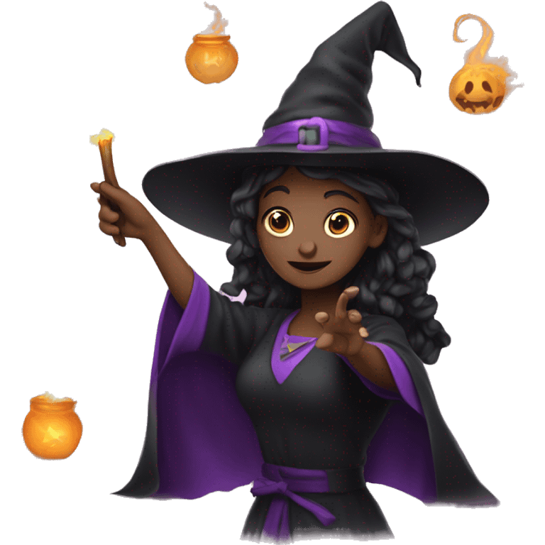 White girl witch casting a spell emoji