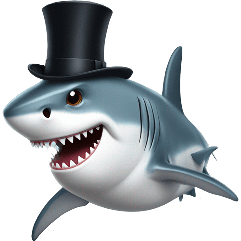 Shark ith tophat emoji