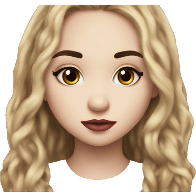 Sabrina Carpenter with a kiss mark emoji