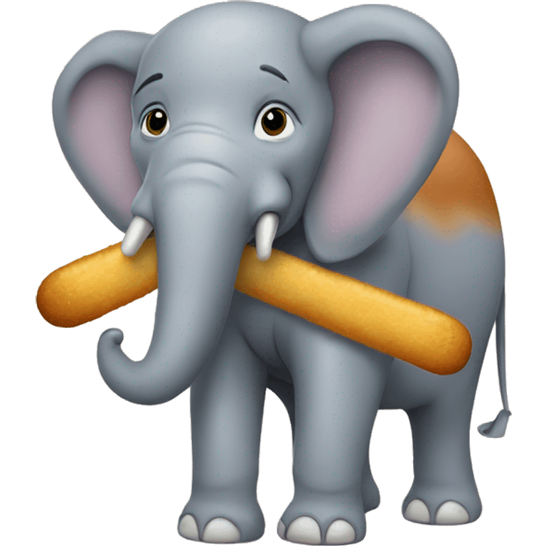 Elephant with a corndog emoji