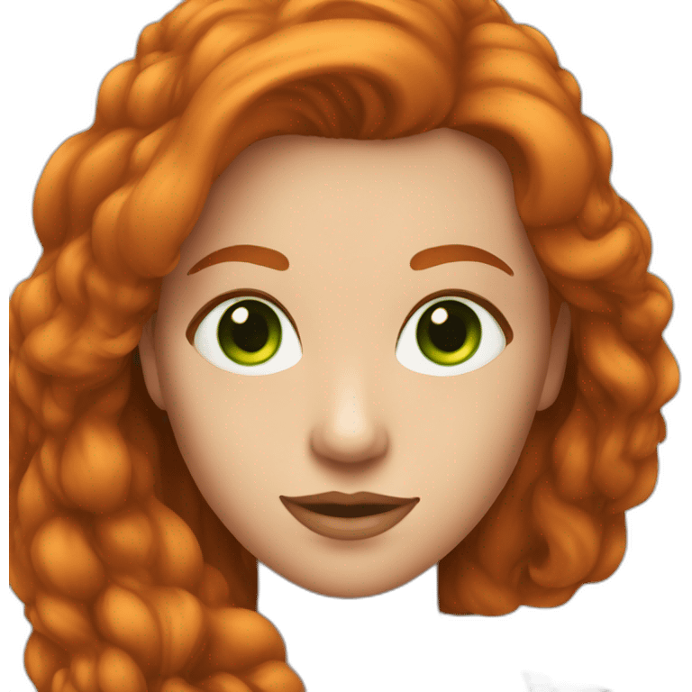 Femme rousse avec yeux vert emoji